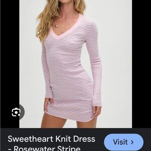 Pink Striped Knit Dress